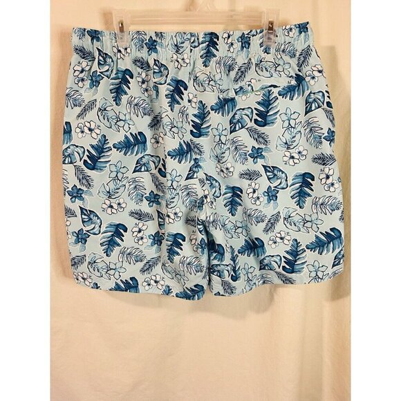 Men's Nautica swim Shorts trunks Tropical leaf print Shades Blue Size XL - Picture 4 of 8